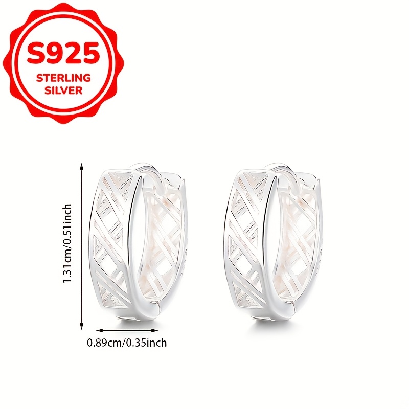 Women's 925 Silver Hollow-Out Cross Earrings